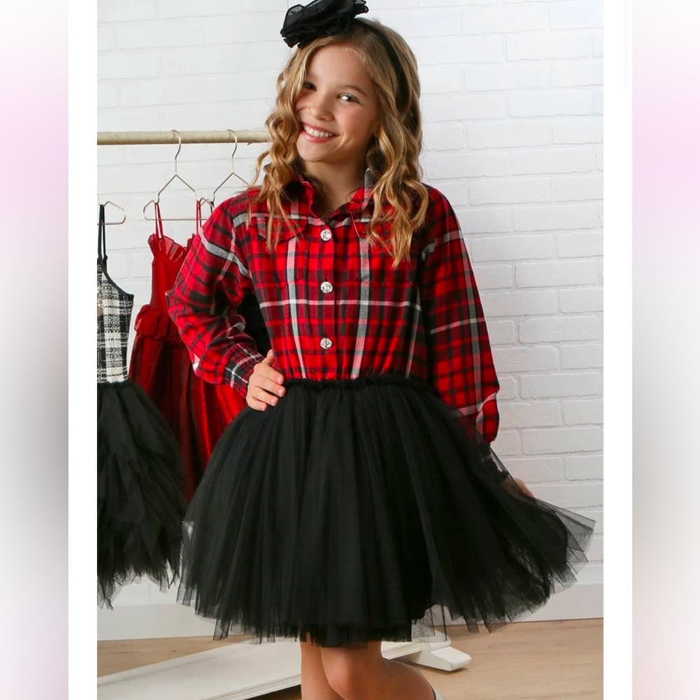 Ooh! La, La! Couture Ruby Plaid Tutu Dress - size 4T